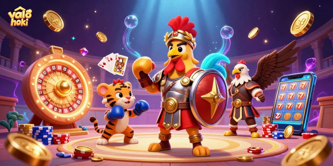 Experience thrilling gameplay with valo hoki in this vibrant 3D casino illustration.