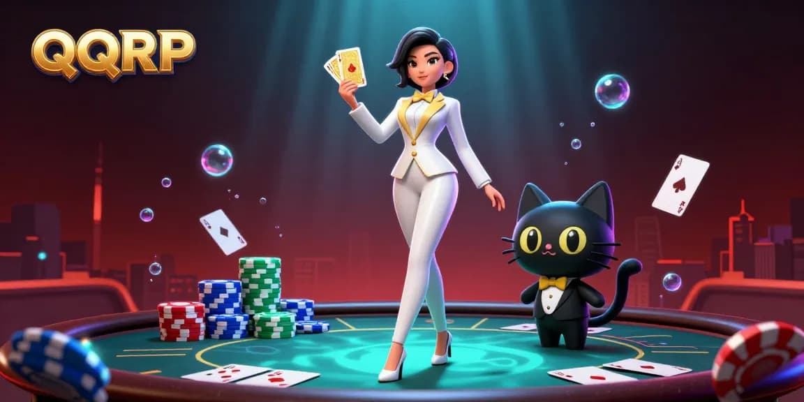 Experience the excitement of QQRP with a glamorous poker scene showcasing live action and engagement.