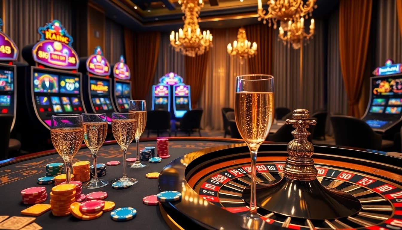 Experience the thrill of gambling at https://dagatructiepp.casino/ with vibrant poker chips and a stunning roulette wheel.