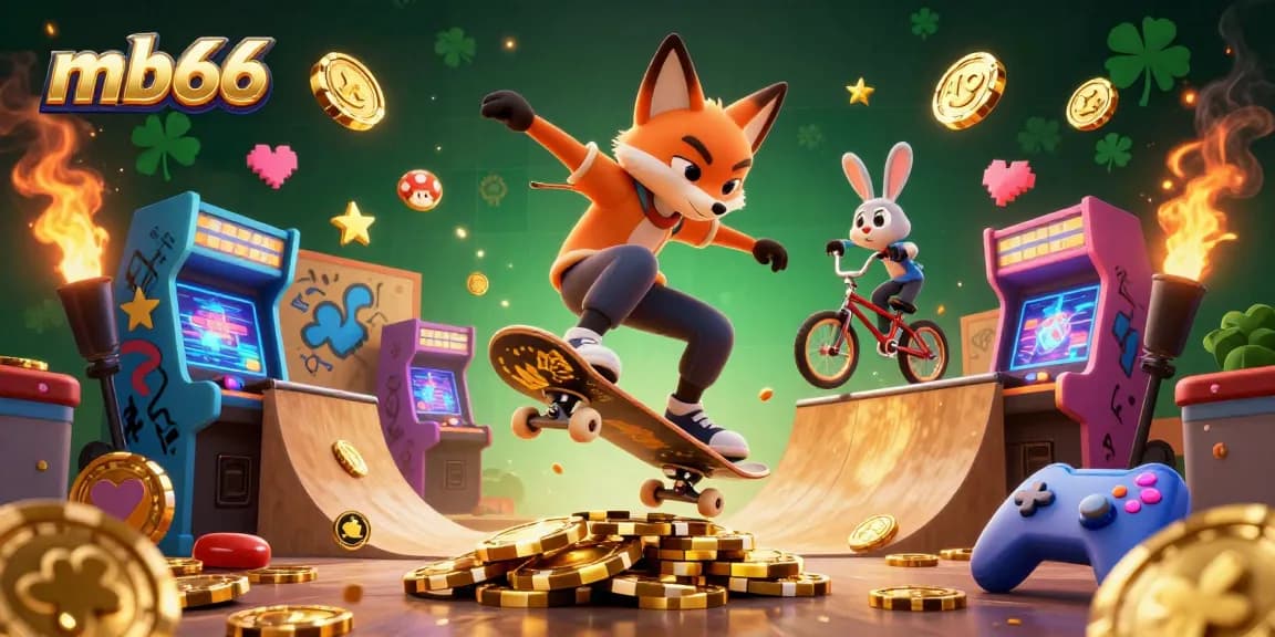 Experience thrilling gameplay at mb66 with a vibrant casino scene featuring dynamic characters and casino elements.