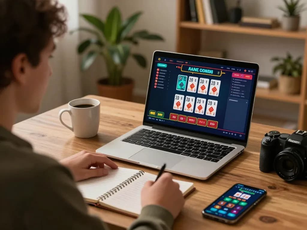 Engaging with live dealer game interface at home while focusing on CM88 strategies and gameplay.