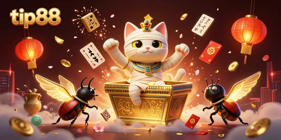 Experience the excitement of tip88 with our unique Egyptian mummy casino scene, showcasing thrills and winning strategies.