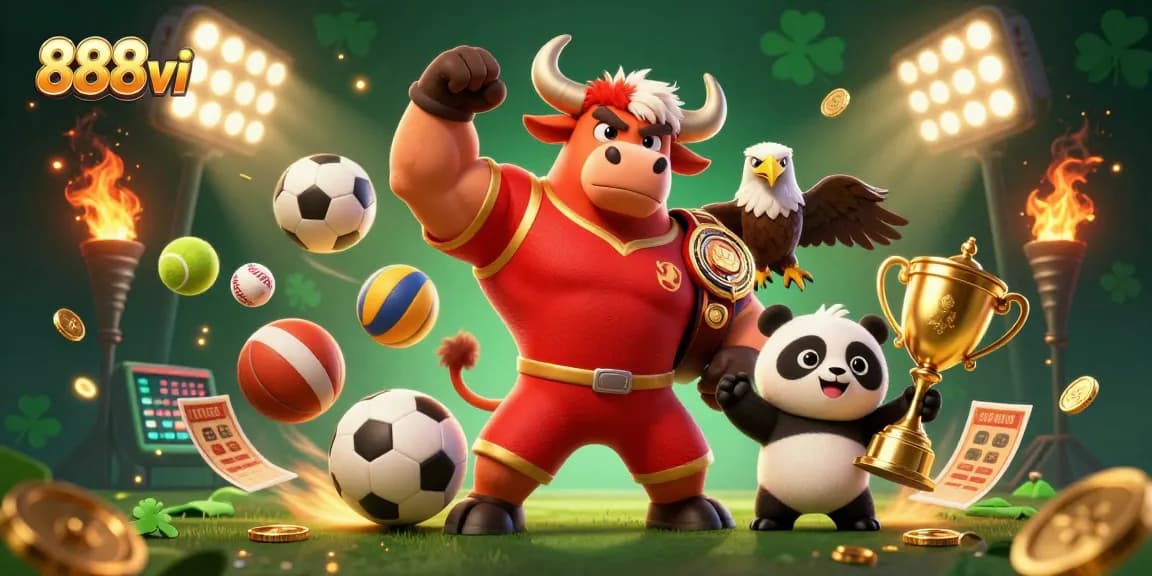 Experience thrilling betting excitement at 888vi with a vibrant 3D casino scene showcasing fun characters and dynamic elements.