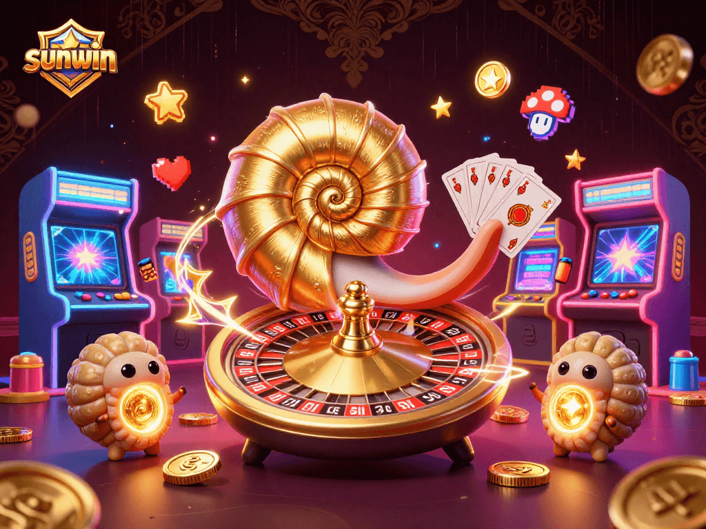 Experience the thrill of sunwin as the giant nautilus spins its roulette wheel while holding cards.