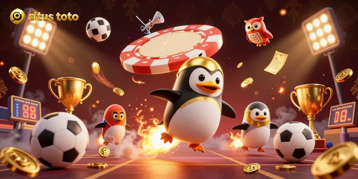 Experience situs toto with dynamic casino-themed 3D illustration showcasing thrilling excitement and visuals.