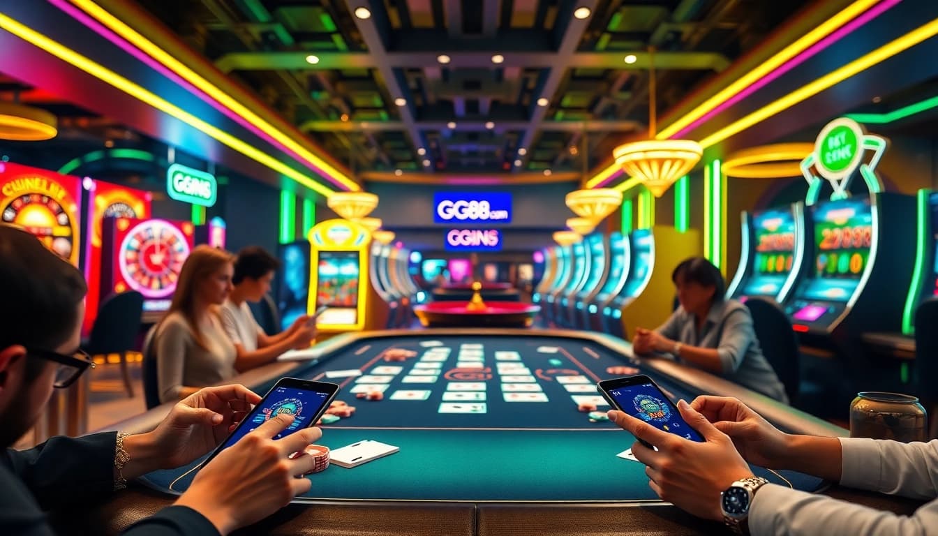 Experience immersive online gambling at gg88.com with a vibrant virtual casino setting.