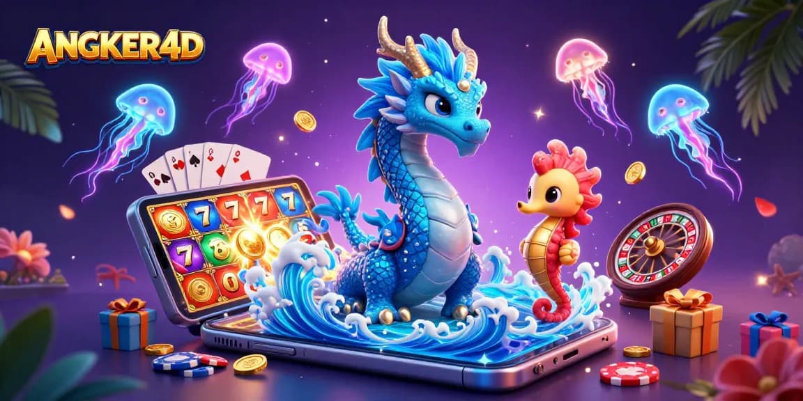 Play and win with ANGKER4D's enchanting casino games featuring captivating characters and vibrant elements.