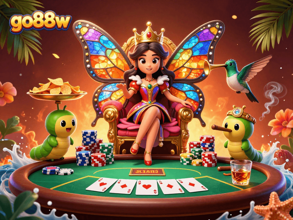 Engage with go88w as a vibrant casino gaming scene comes to life with intricate 3D elements.
