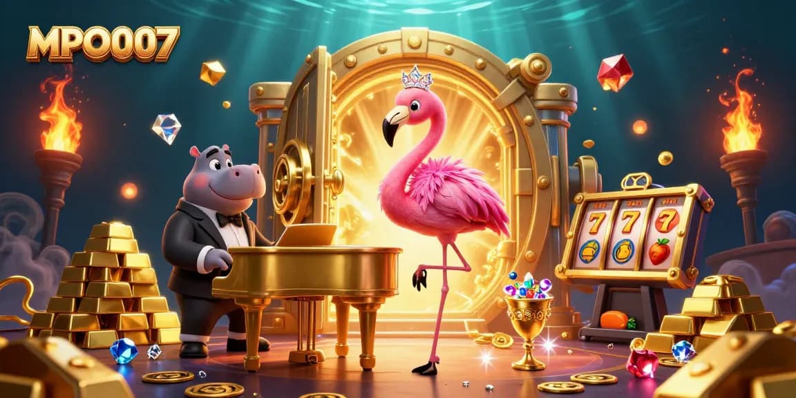 Engage with MPO007 casino vibes while enjoying dynamic slot action in a vibrant 3D illustration.