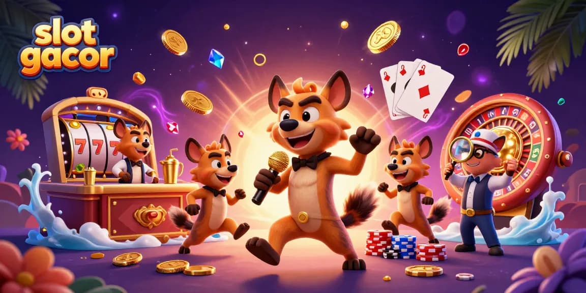 Slot gacor menarik perhatian dengan hyena lucu di kasino, menghibur pengunjung.