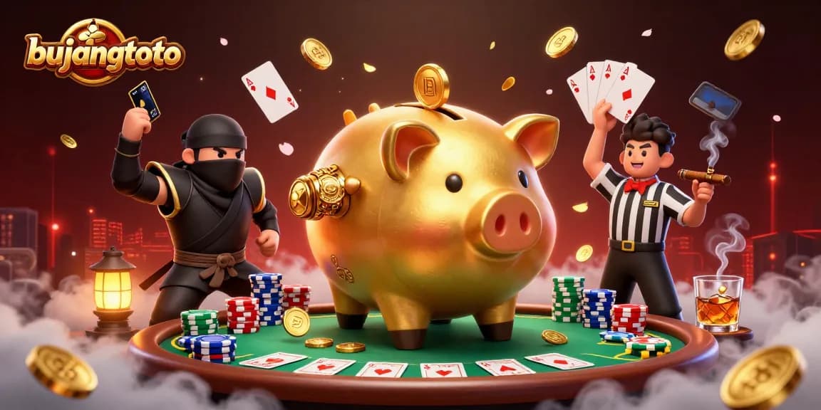 Bujangtoto menampilkan karakter unik di kasino digital dengan keberuntungan pesulap dan celengan emas yang dinamis.