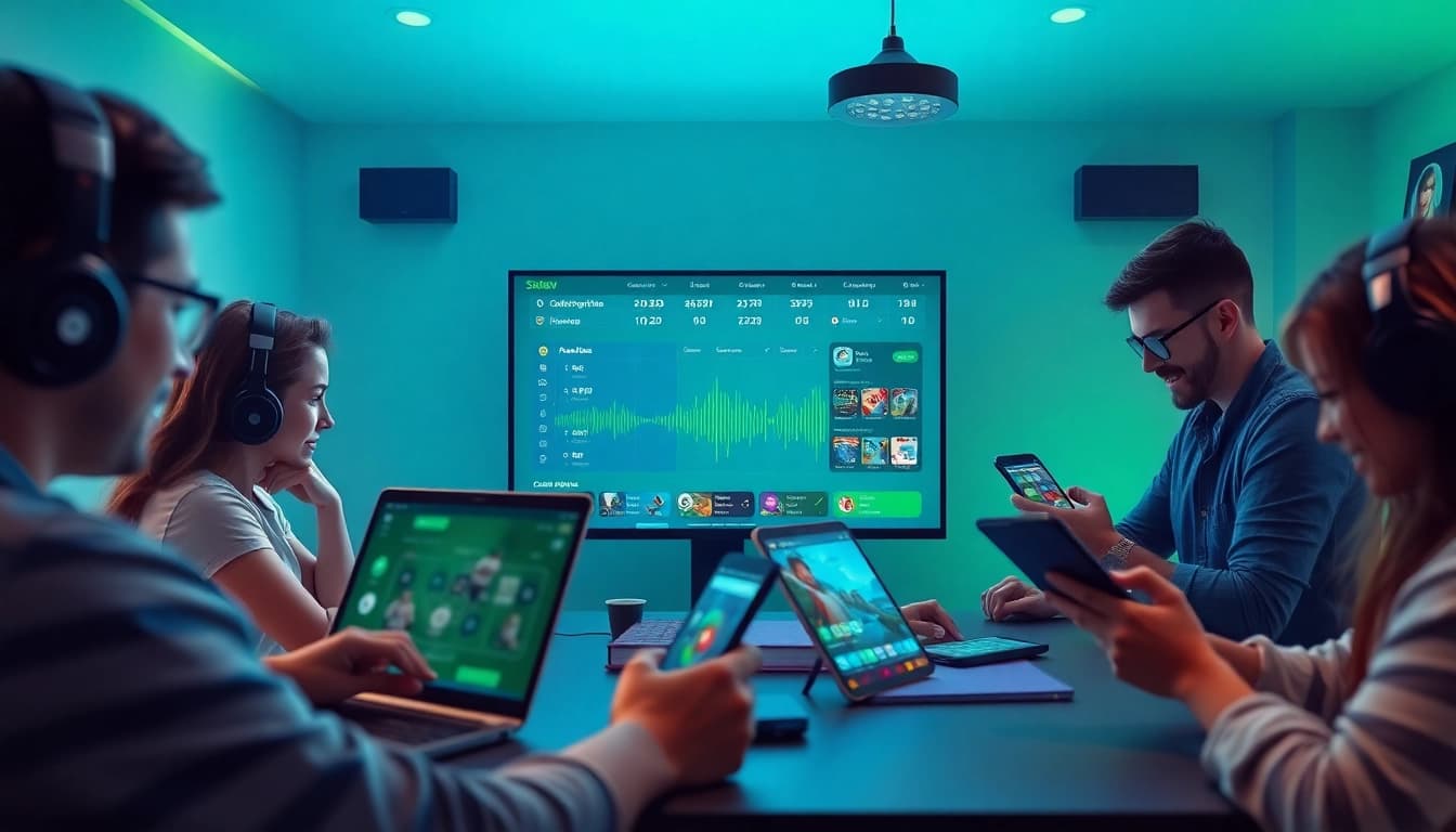 Engaging scene of users interacting with the trusted online betting platform 399W, showcasing casual gaming and audio features.