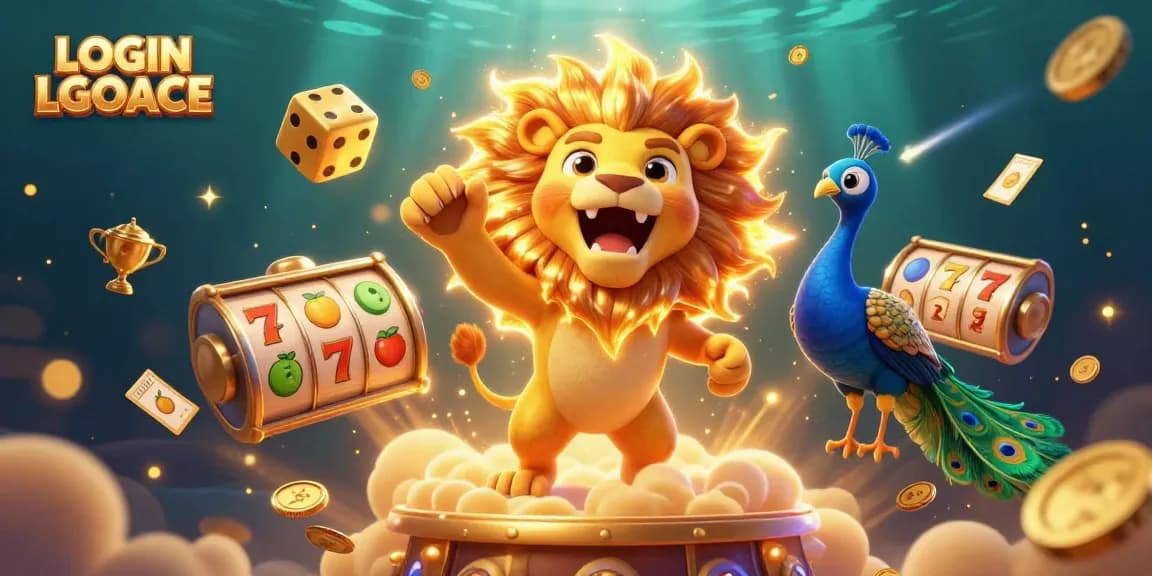 Experience the thrilling world of LOGIN LGOACE with dynamic slot reels and golden trophy rewards.