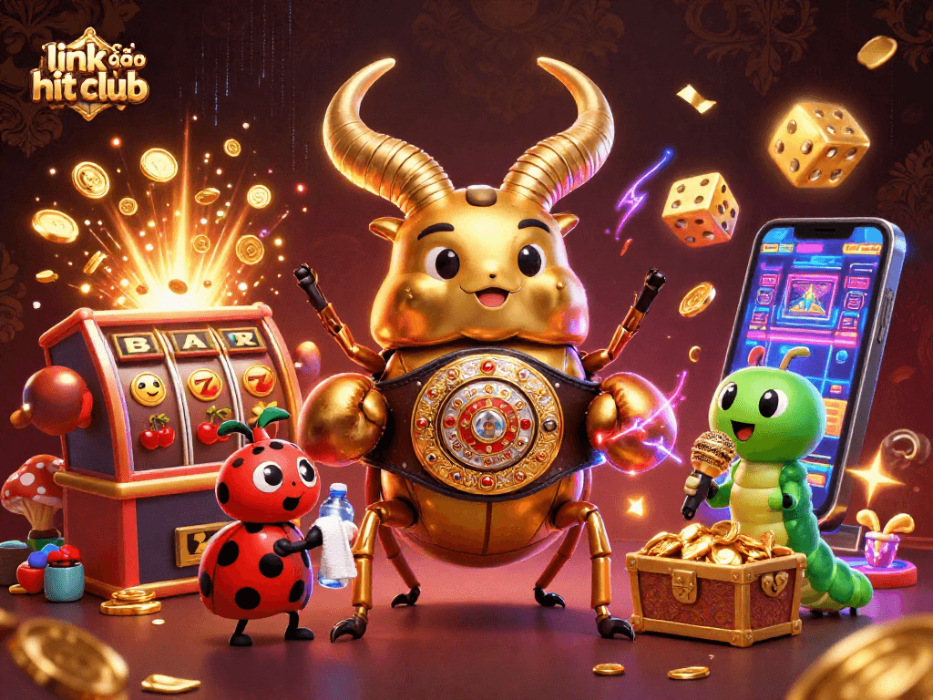 Experience the excitement with link vào hit club's vibrant casino games illustrated through engaging characters.