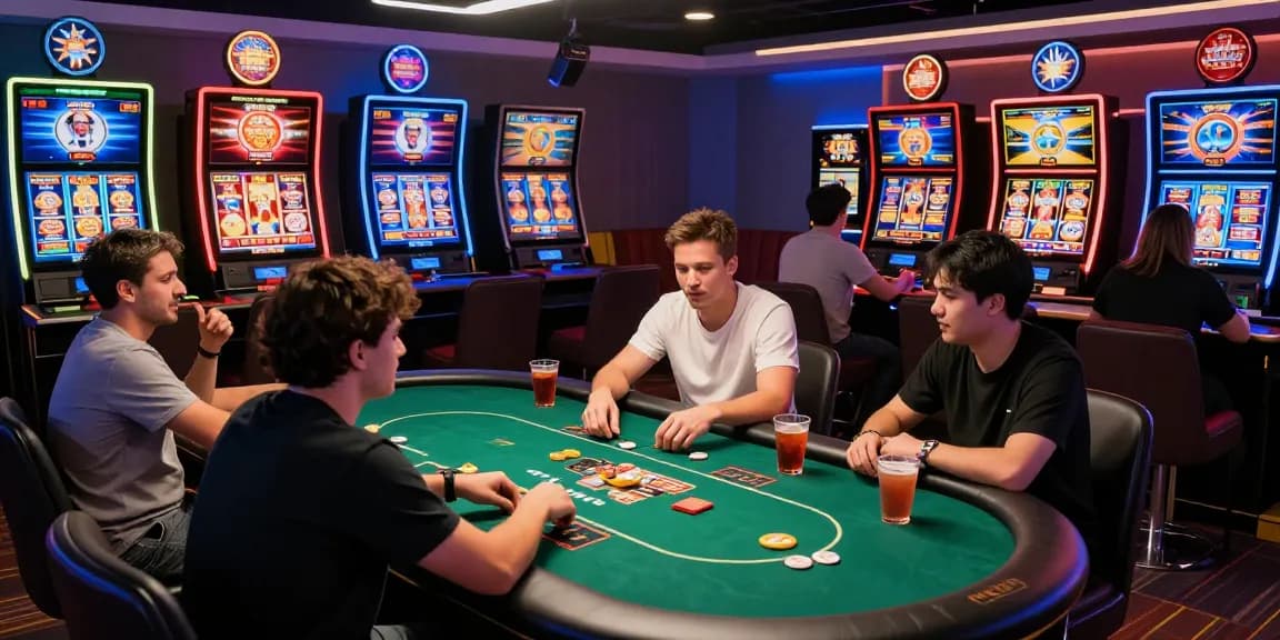 Exciting online casino scene showcasing slot online games and players engaged in virtual gaming.