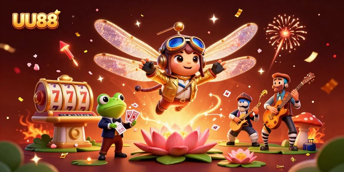 Experience exciting thrills at UU88's vibrant casino with lively characters engaging in gambling