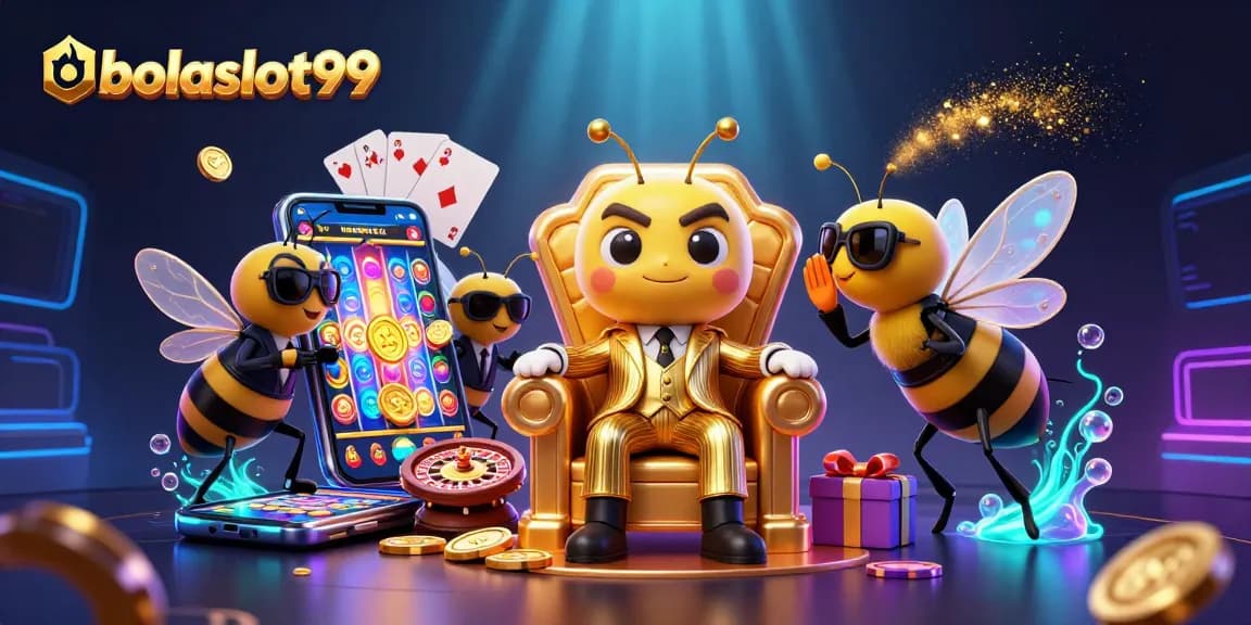 Play interactive slots and win with bolaslot99 in an exciting casino scene.