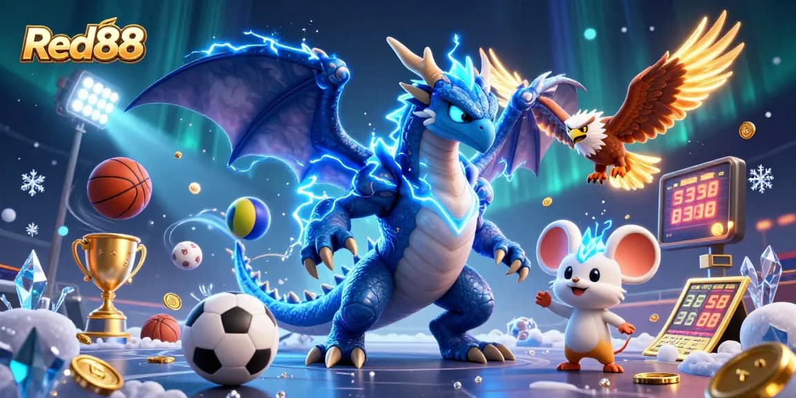 Experience thrilling betting action with Red88 in an enchanting 3D digital casino scene.