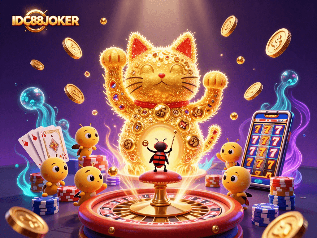 Play games at IDC88JOKER and enjoy thrilling visuals with vibrant casino elements.
