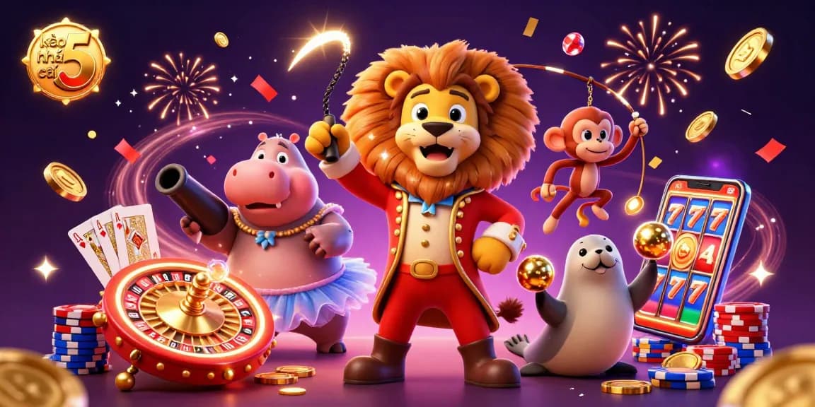 Capture the excitement of gaming with kèo nhà cái 5 in this vibrant 3D casino scene.