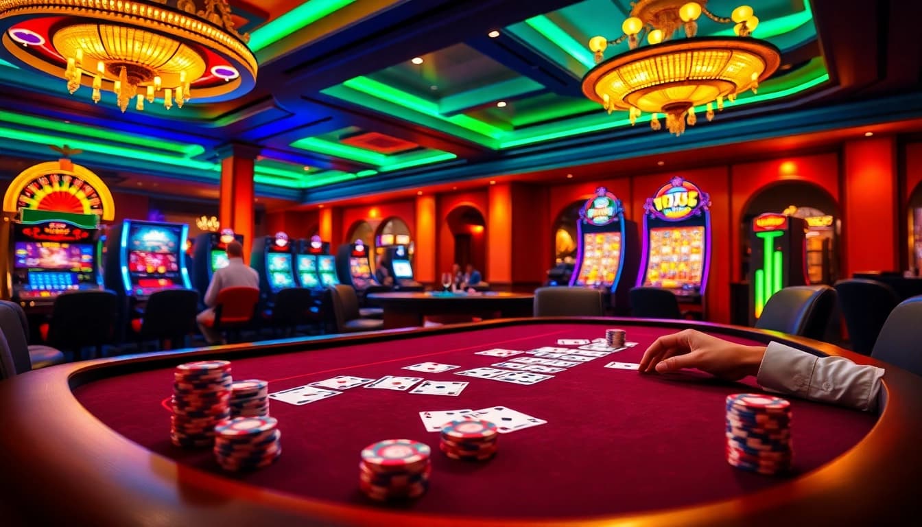 Players enjoying high-stakes poker at bj66 casino, showcasing an engaging and professional gaming atmosphere.