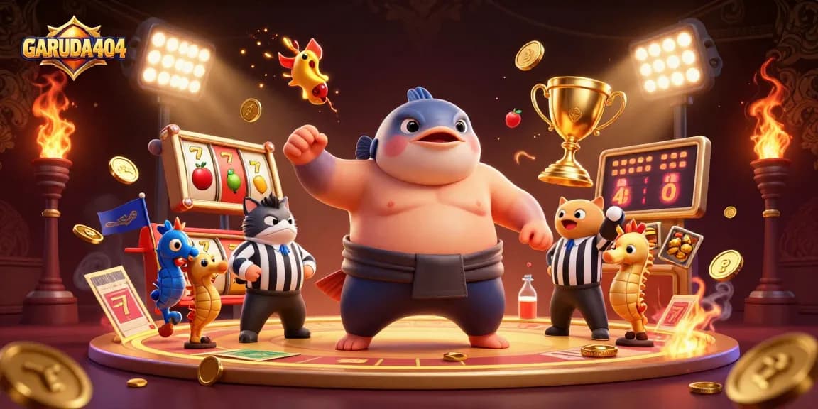 Engage with GARUDA404's vibrant online casino scene featuring lucky symbols and dynamic gameplay.