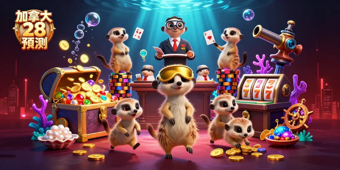 Engage with 加拿大 28 預測 in this vibrant 3D scene of meerkats managing a lively casino.