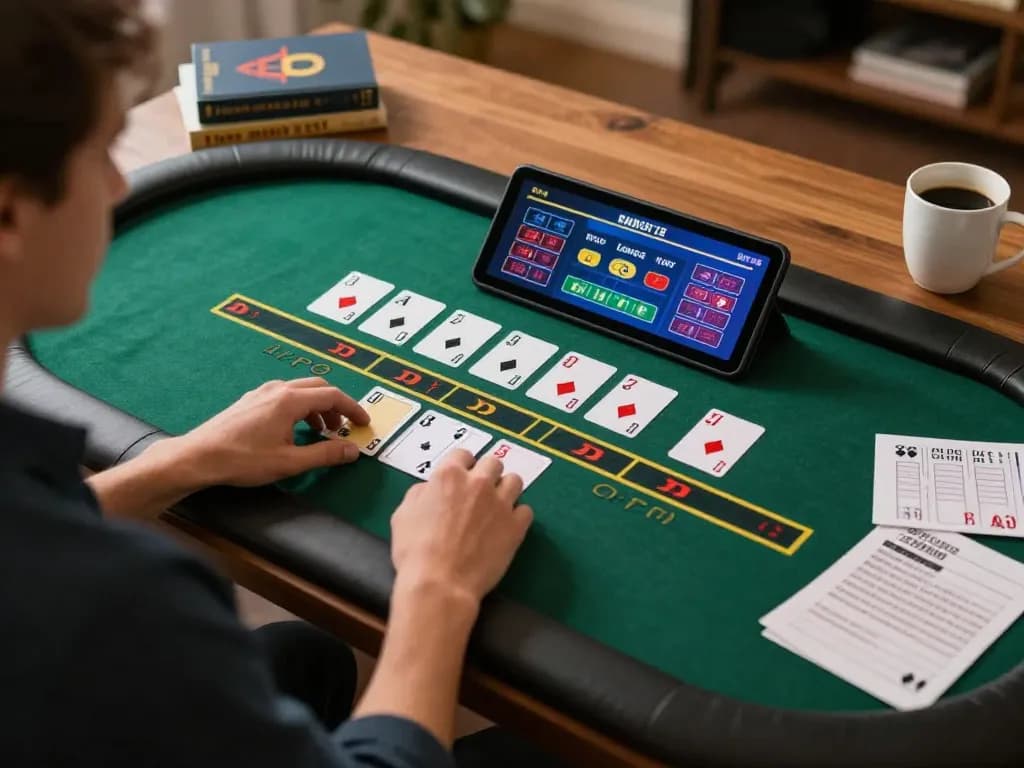 Player engaging in live dealer blackjack on tablet showcasing tg88, highlighting strategic betting in a home setting