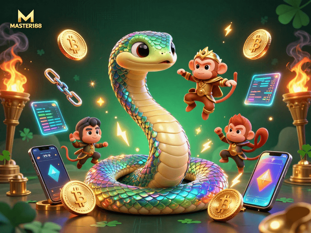 Engage with MASTER188, the leading trusted Togel platform for 2026, in this vibrant casino-themed illustration.