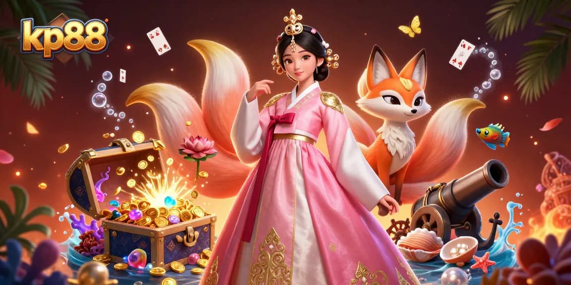 Experience the thrilling world of kp88 with vibrant visuals and gaming excitement in this captivating casino illustration.