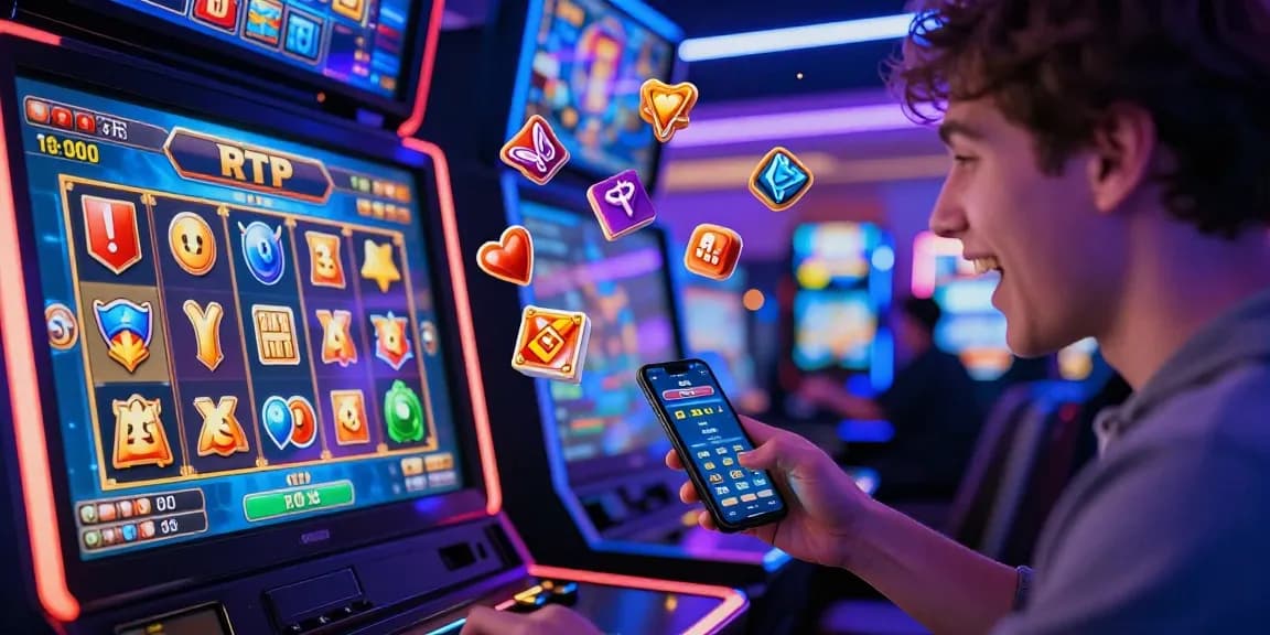 Gamer memeriksa nagahitam303 daftar untuk slot online terbaru dengan suasana kasino virtual yang ceria.