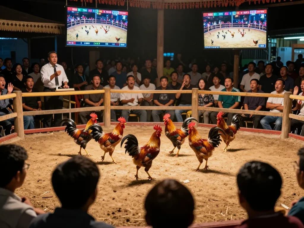 Theo dõi những trận đá gà thomo HD kịch tính với những chú gà rực rỡ trong bầu không khí sống động