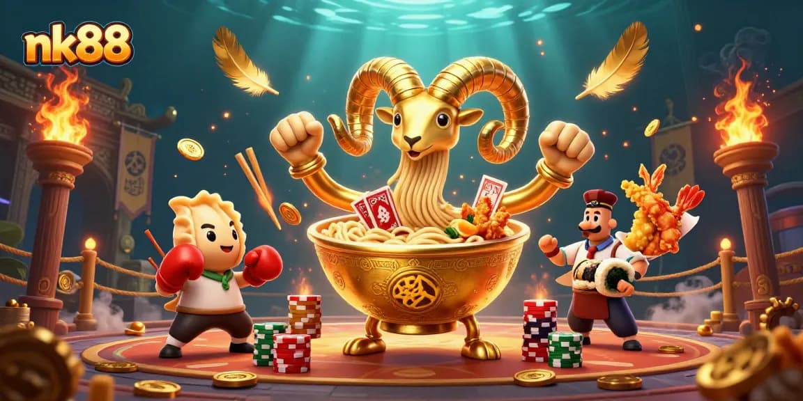 Experience thrilling games at nk88 with a vibrant scene of fun characters celebrating gaming wins.