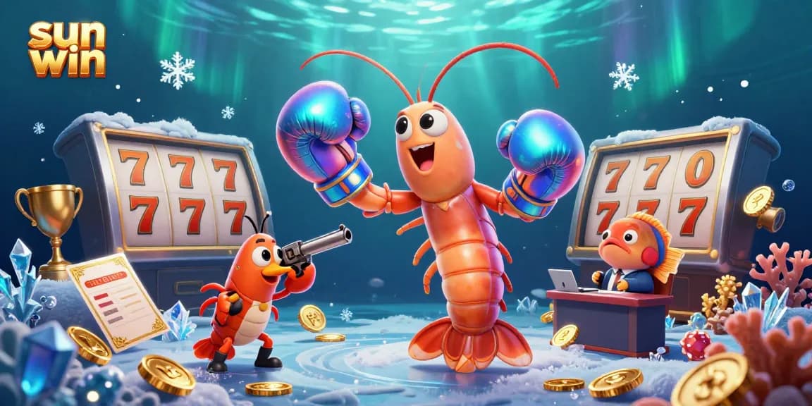 Experience the excitement of sun win with vibrant casino elements and animated characters.