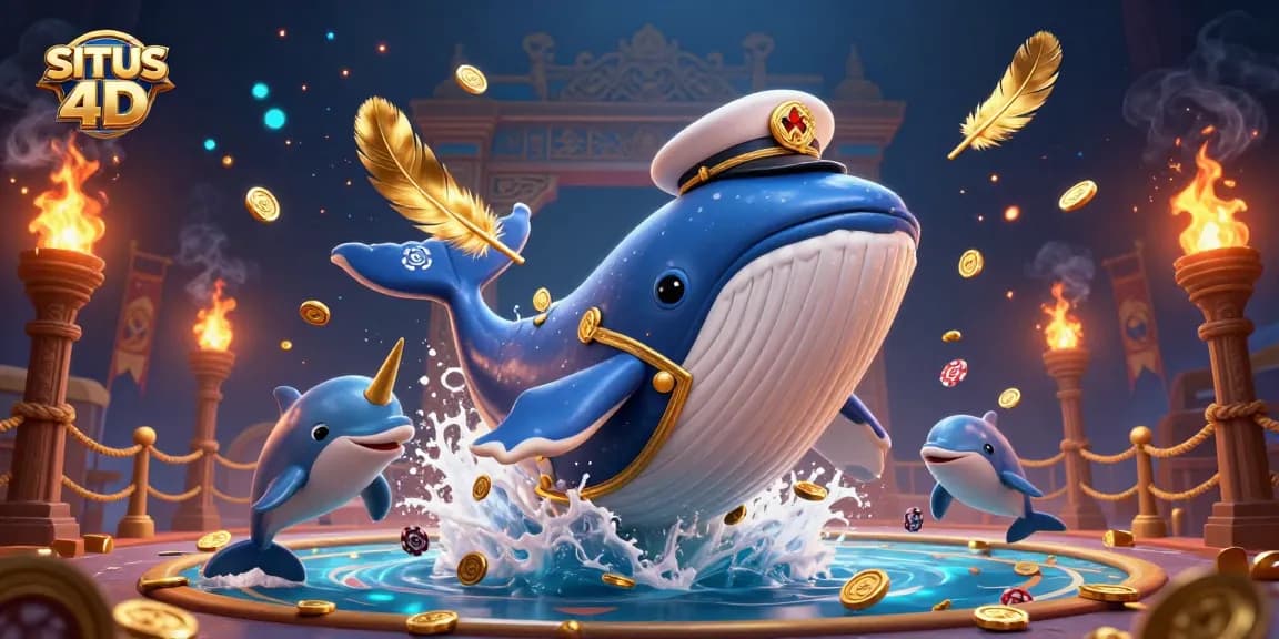 SITUS 4D menawarkan petualangan seru dengan ilustrasi mencolok dari karakter kasino seperti paus kartun dan dolfins