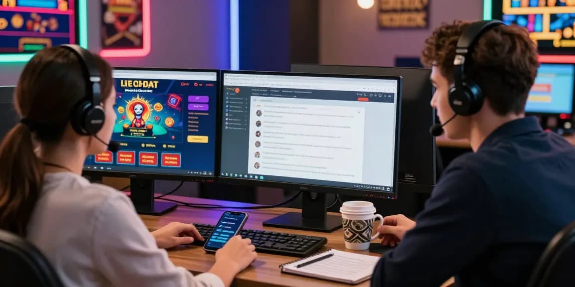 Lemacau Live Chat interaction between a customer service representative and a player in a vibrant online casino support environment.