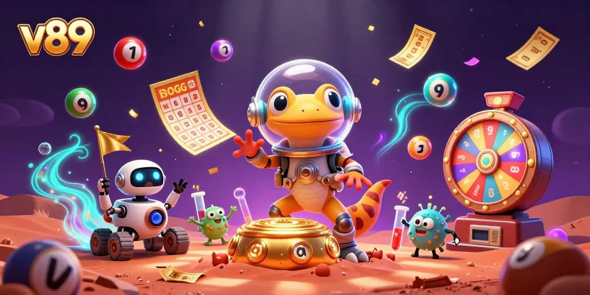 Memenangkan jackpot di v89 melalui uang hujan emas dan hiburan kasino intergalaksi yang meriah.