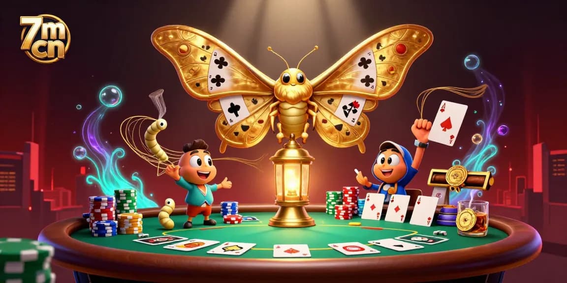 Experience the excitement of 7m cn with this vibrant digital casino illustration featuring poker elements.