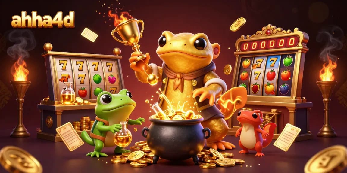 ahha4d illustrates vibrant gaming excitement as golden salamander alchemist creates winning slots.