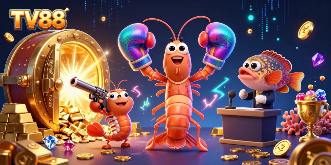 Experience thrilling action at TV88 with animated characters in a dynamic casino environment.