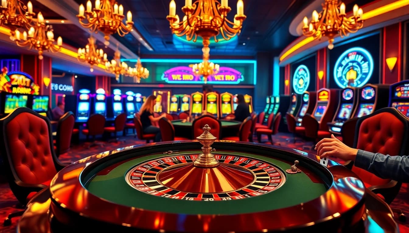78Win players enjoying an exhilarating gaming experience at a vibrant casino roulette table.