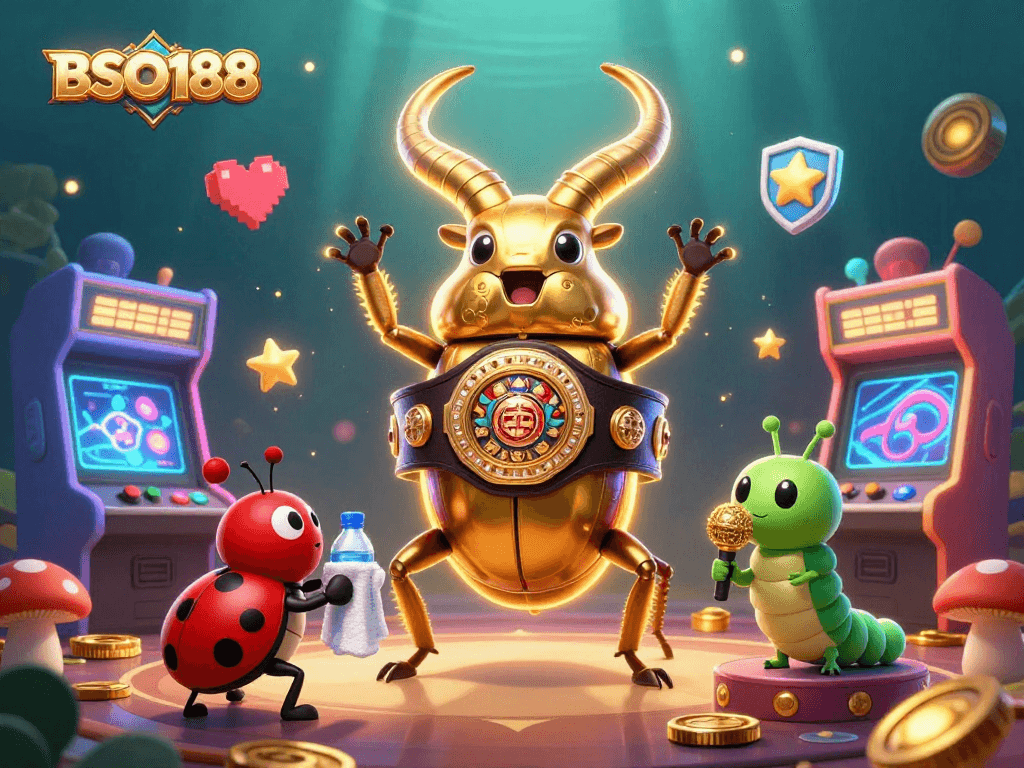Engage with BSO188 in this dynamic casino-themed 3D illustration packed with action.