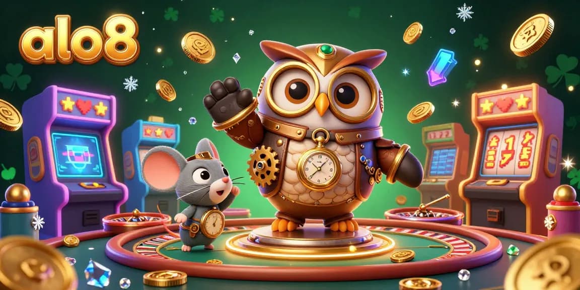 Experience the magic of alo8 as you spin slots and win big in this vibrant casino scene.