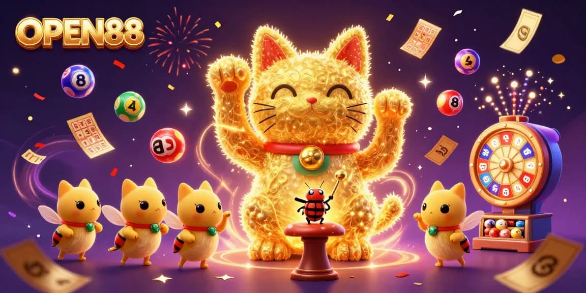 Play and win with OPEN88 in this vibrant casino-themed celebration of games and rewards.