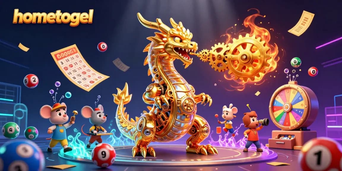 Experience the excitement of hometogel with colorful lottery balls and engaging game elements.