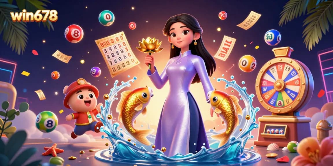 Win678 presents a vibrant online casino experience with energetic visuals, dynamic elements, and charming characters.
