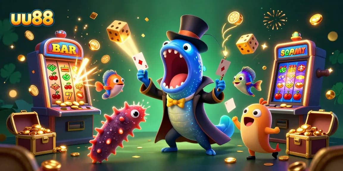 uu88's vibrant casino scene featuring magical underwater characters and thrilling game elements