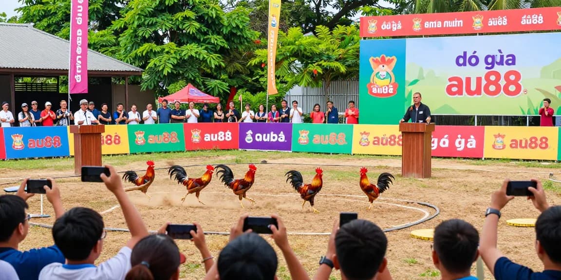 Exciting cockfight event capturing the thrill of đá gà au88 betting.