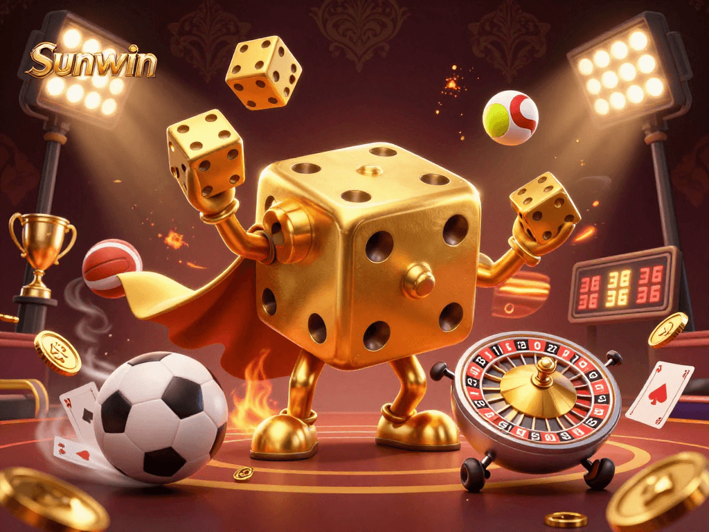 Engage with the vibrant sunwin casino scene featuring golden dice and thrilling sports action.