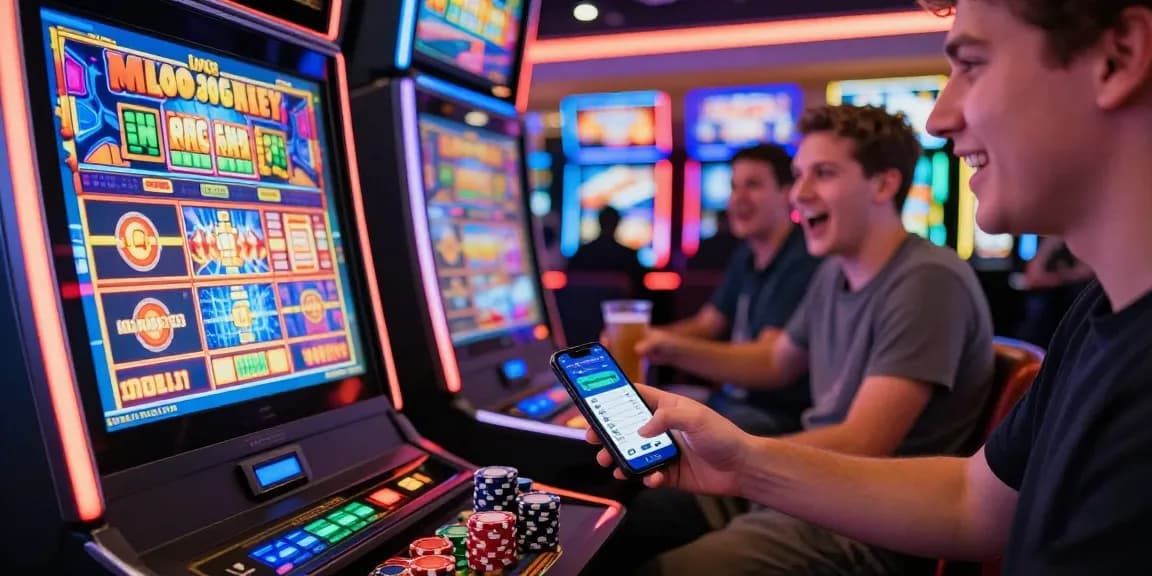 Pengguna menikmati permainan slot Modal138 dengan semangat di kasino modern.